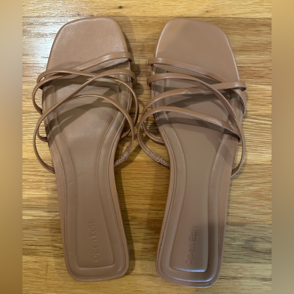 Open Edit Women's Tan Strappy Sandals